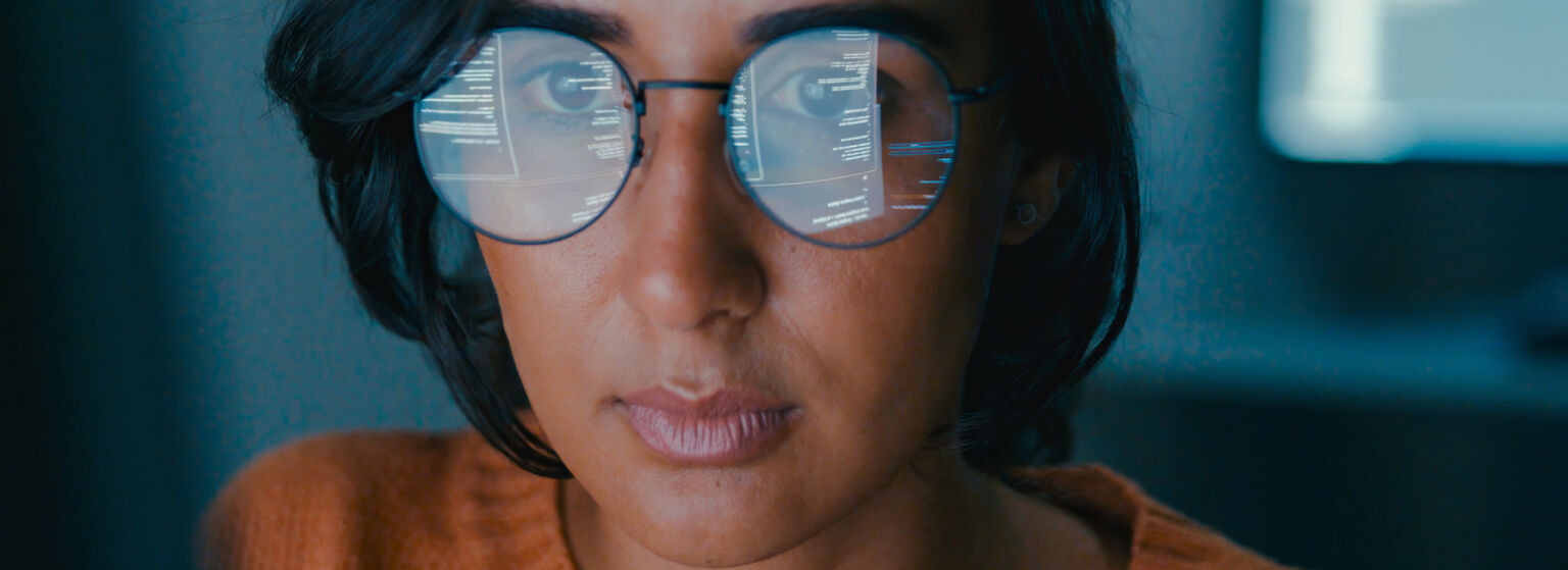 person watching screen