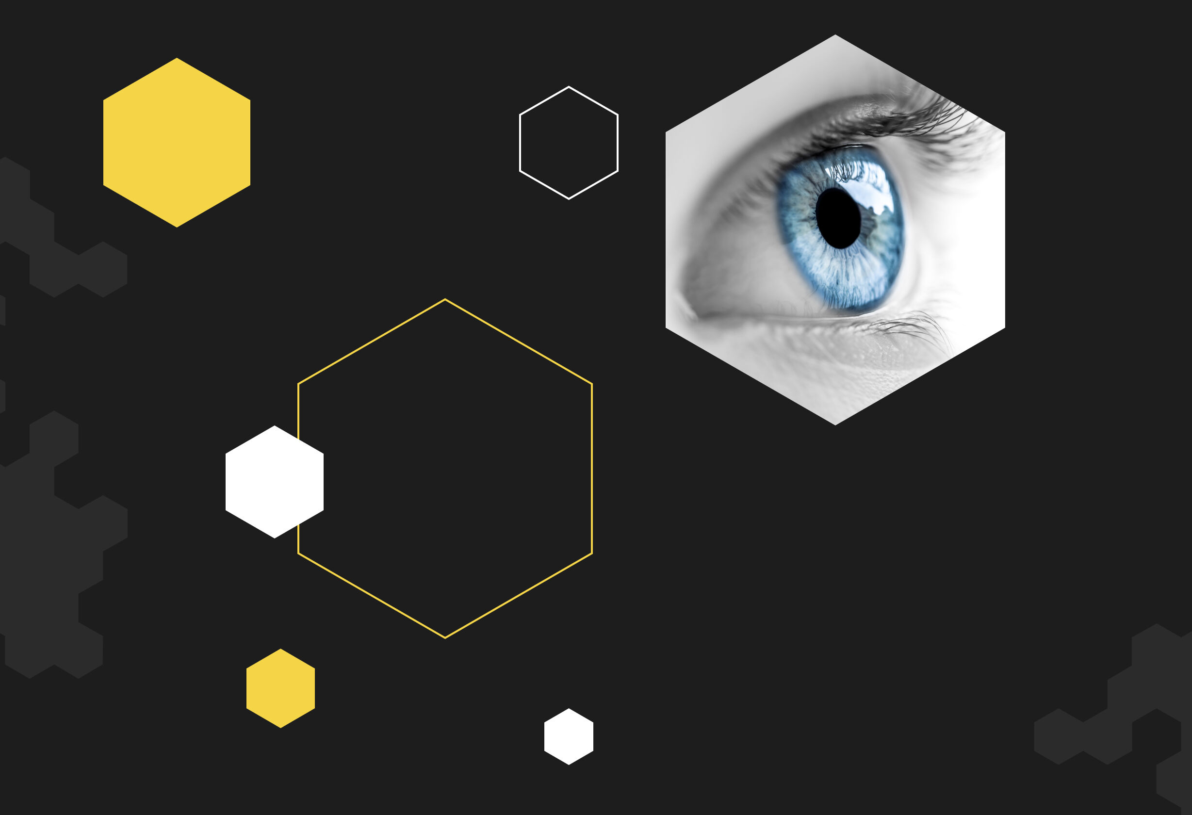 Close-up of a human eye with a blue iris.